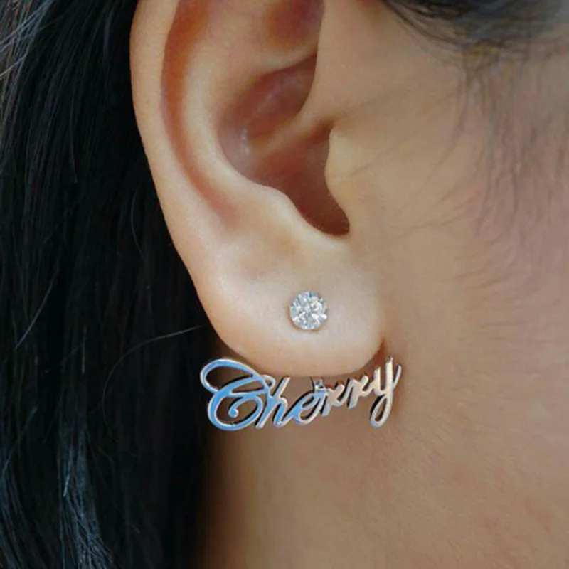 

Scallop Name Custom Earrings English Alphabet Name Earrings