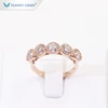 Tianyu Gem Hand make Milgrain 18k Solid Rose Gold OEC Cut Moissanite Diamond Half Eternity Band Retro Ring