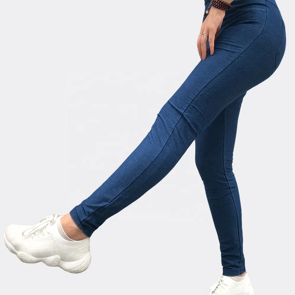 

Natudon Women Sexy Casual Skinny Leggings Demin Stretchy Soft Jeggings With Pocket Printed leggings, Blue