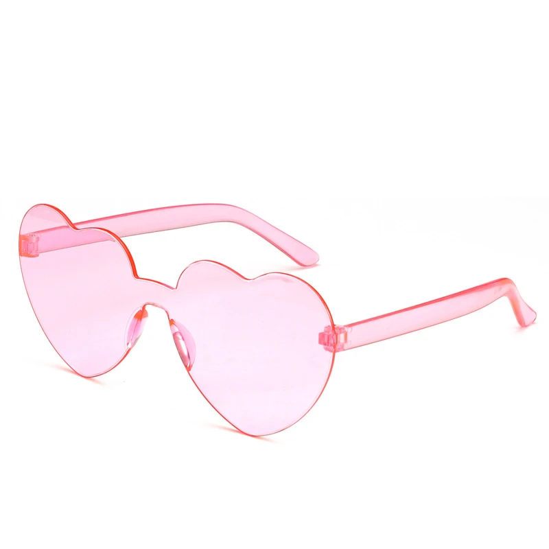 

Wholesale Custom Women Rimless Lens Eyewear Candy Color Pc Love Heart Frameless Sun Glasses Sunglasses, Multicolor