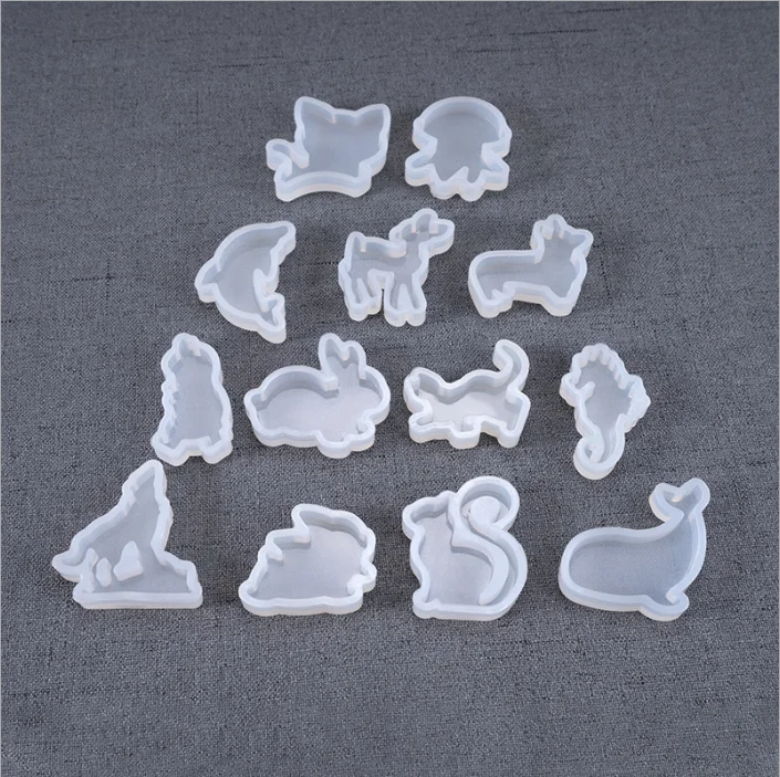 

diy crystal epoxy mold A variety of animal pendants decoration silicone molds, White