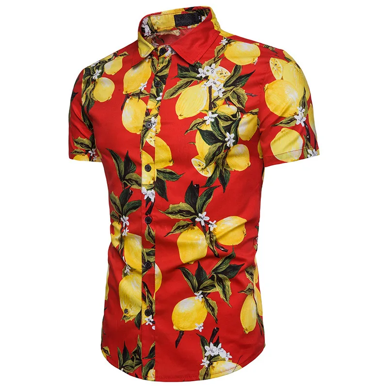 

China Manufacturer Hawaiian Shirts Summer Tops New Blouse Short Sleeve Quick Dry Men Shirts Hawaiian For Beach Wear