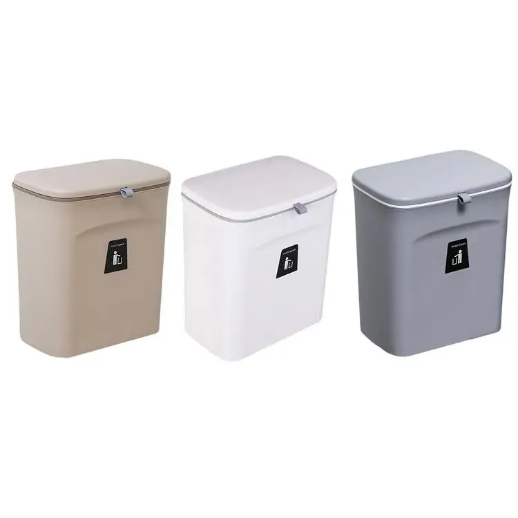 

Good Quality Hanging Trash Can with Lid Food Waste Compost Bin for Kitchen Trash Can Wall Mounted Foldable Cleaning