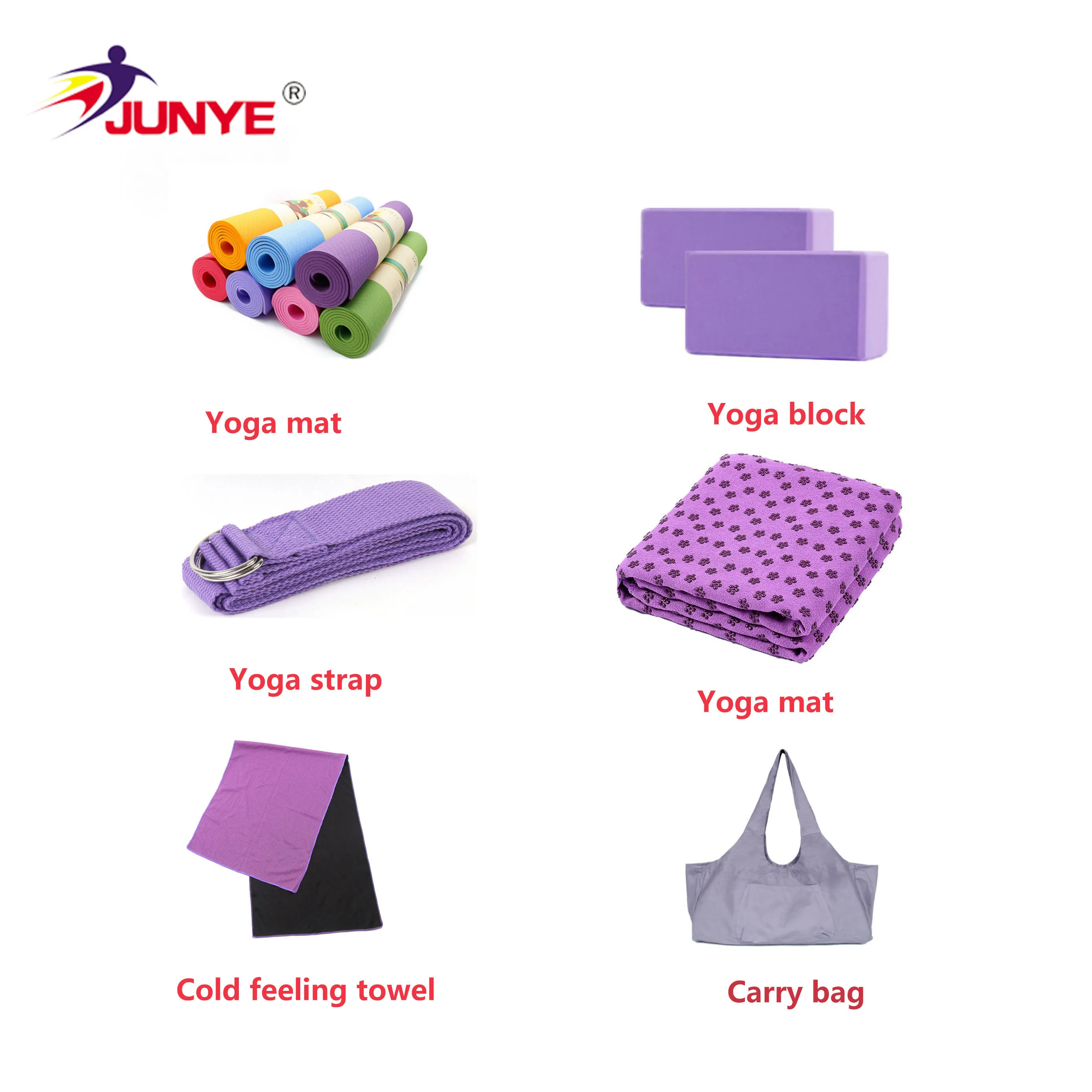 Tpe Yoga Mat Set 1set Include 1x Tpe Yoga Mat 2x Yoga Block 1x Yoga Mat