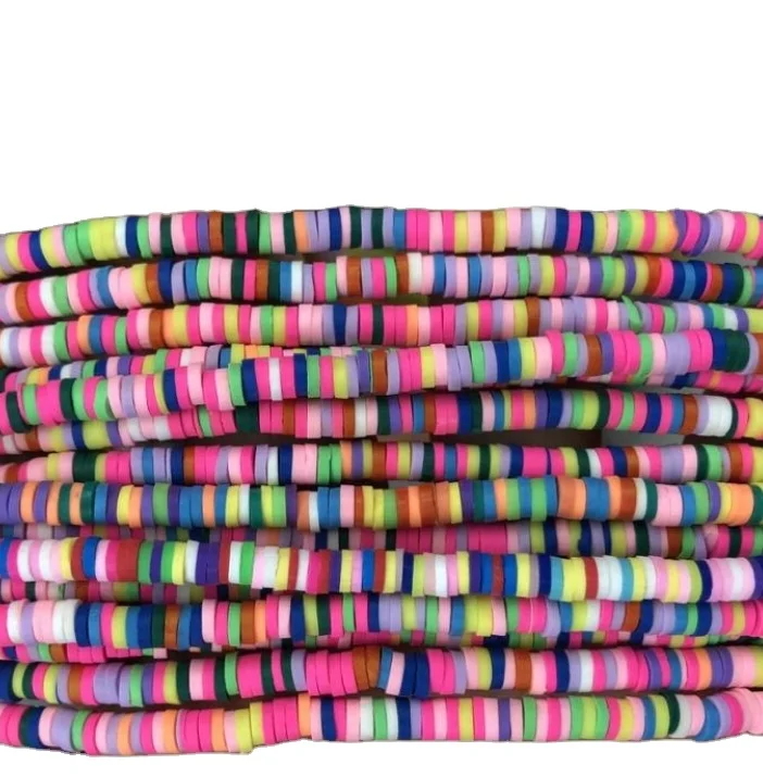 

Round Polymer Clay Beads Hollow Round Candy Slice for DIY Bracelets Necklace Making, Same as photo