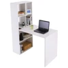 Simple Trendy Design Study Desk With Bookcase All White Office Furniture