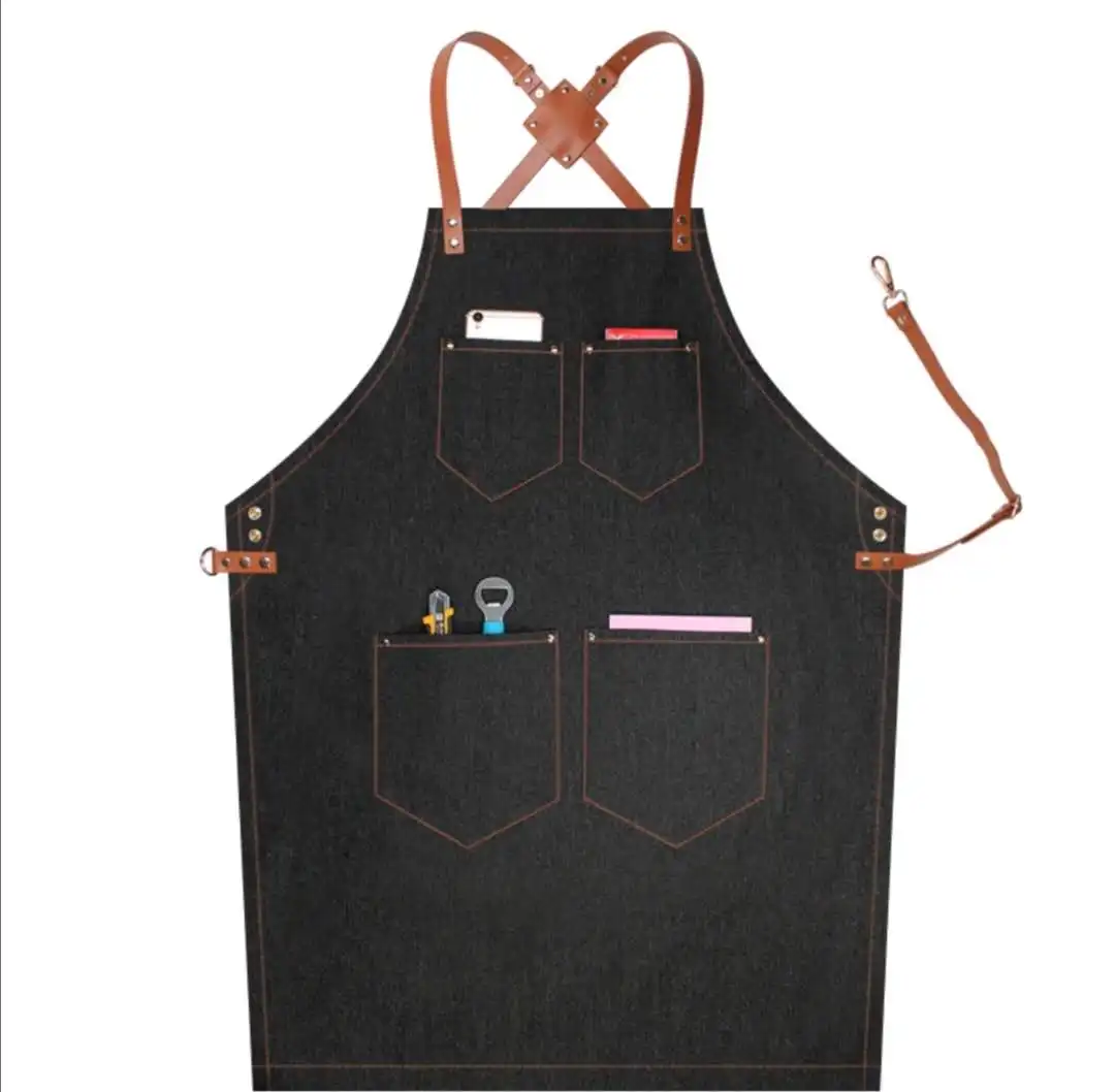 

wholesale apron custom print long Bib apron Kitchen For Chef Coffee shop and painting apron