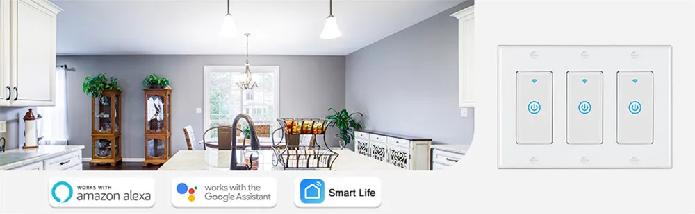 One way touch light wall switch triple face cover zigbee smart life switch - ANKUX.COM
