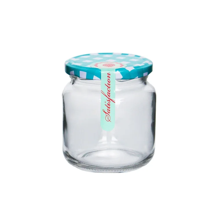 

Cheaper Round Glass Jam Jar Salad Sauce Jar with Metal Lid Glass Canning Jars