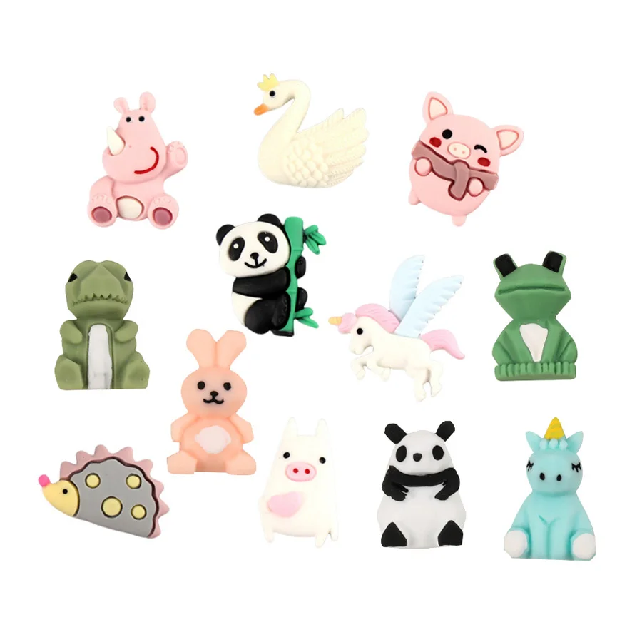 

hot sale diy accessories matte swan panda pig animal design resin cabochons crafts