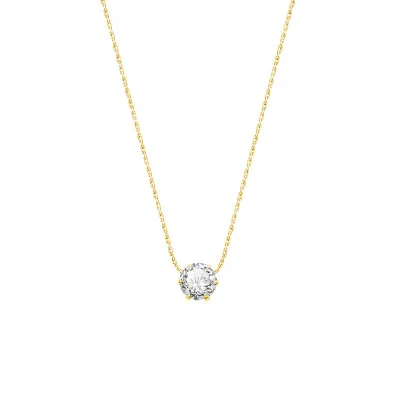 

Dainty Stainless Steel Chain Choker Necklace Gold Chain Zircon Diamond Charm Choker Necklace