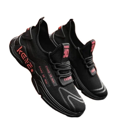 

Men Knit Sports Running Sneakers Rubber Bottom Slip-on Shoes