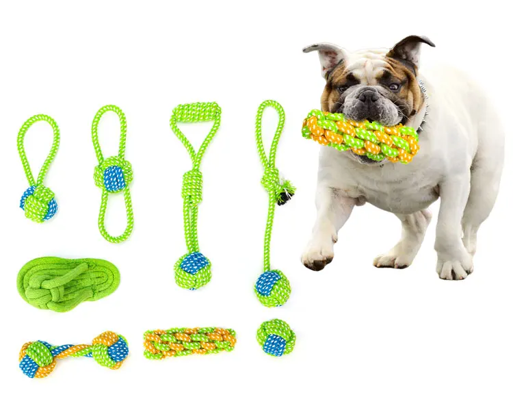 Durable Natural Hemp Rope Interactive Pet Dog Toy Cotton Rope Hemp Dog Toy Set
