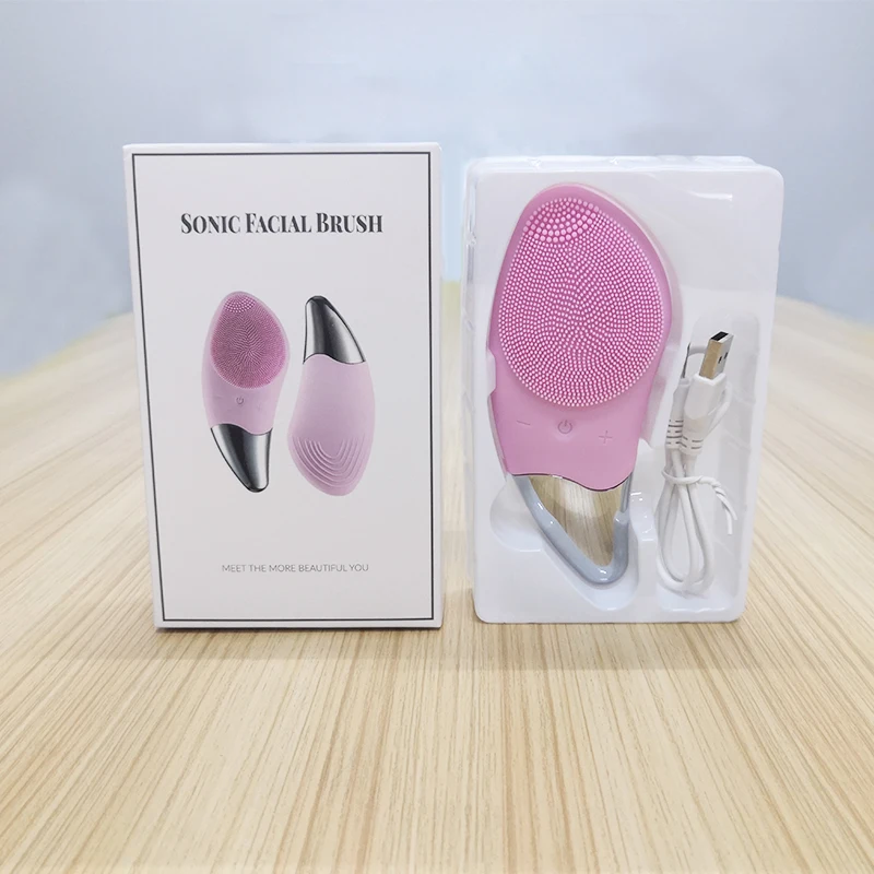 

Electric Facial Cleansing Brush Waterproof Silicone Skin Face Vibrate Cleansing Massager, Pink,purple, blue,rose red