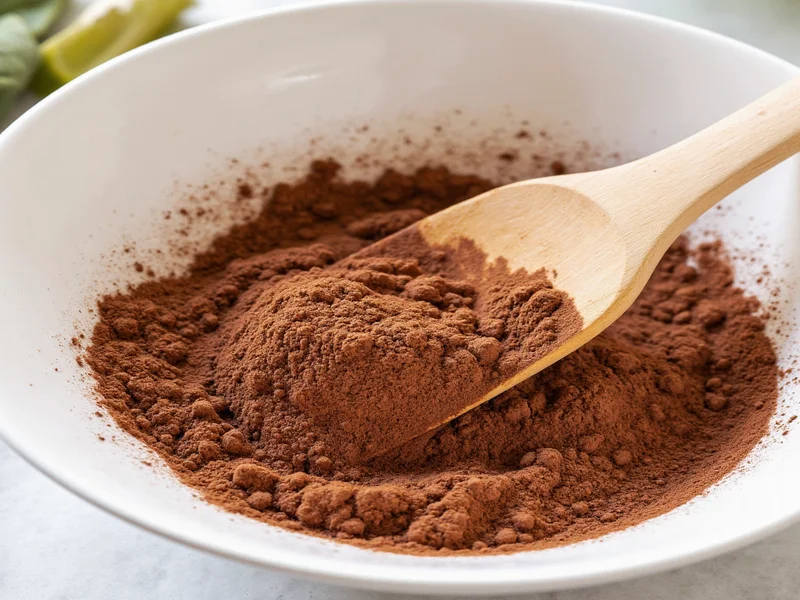 Mixing cocoa powder and cornstarch for dark hair dry shampoo recipe