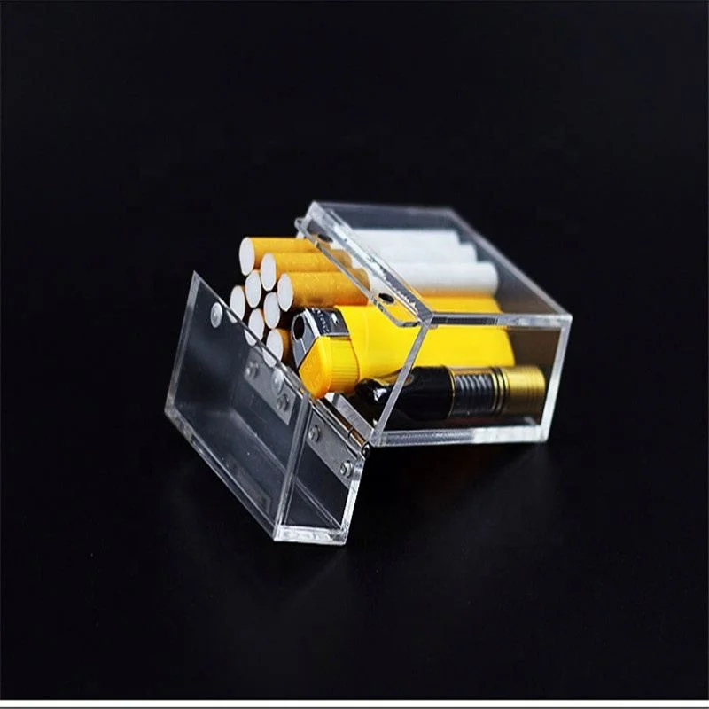 

New Style Acrylic Transparent Cigarette Case Thicken Portable Fashion Cigarette Box jhcentury