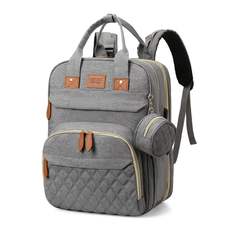 

2021 custom diaper bag backpack with travel bassinet diaper bag backpack with mosquito net foldable baby bed, Customized colors
