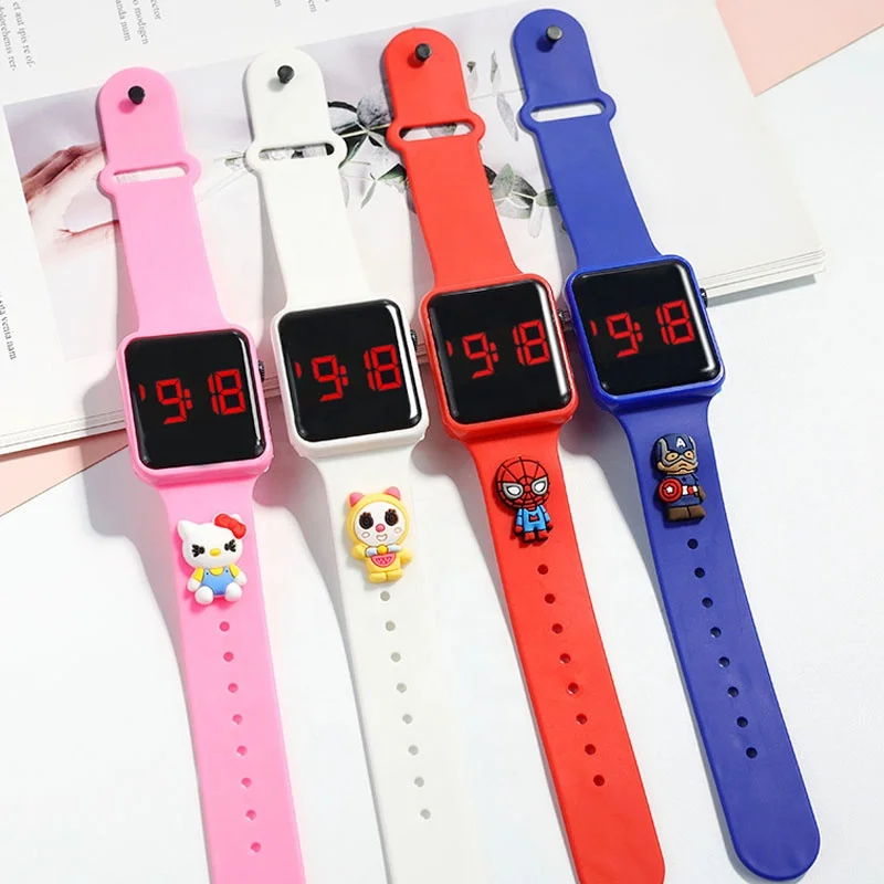 

Low price beautiful dolls led mi watch strawberry butterfly pattern lovely kids watch hellokitty cartoon electronic watches