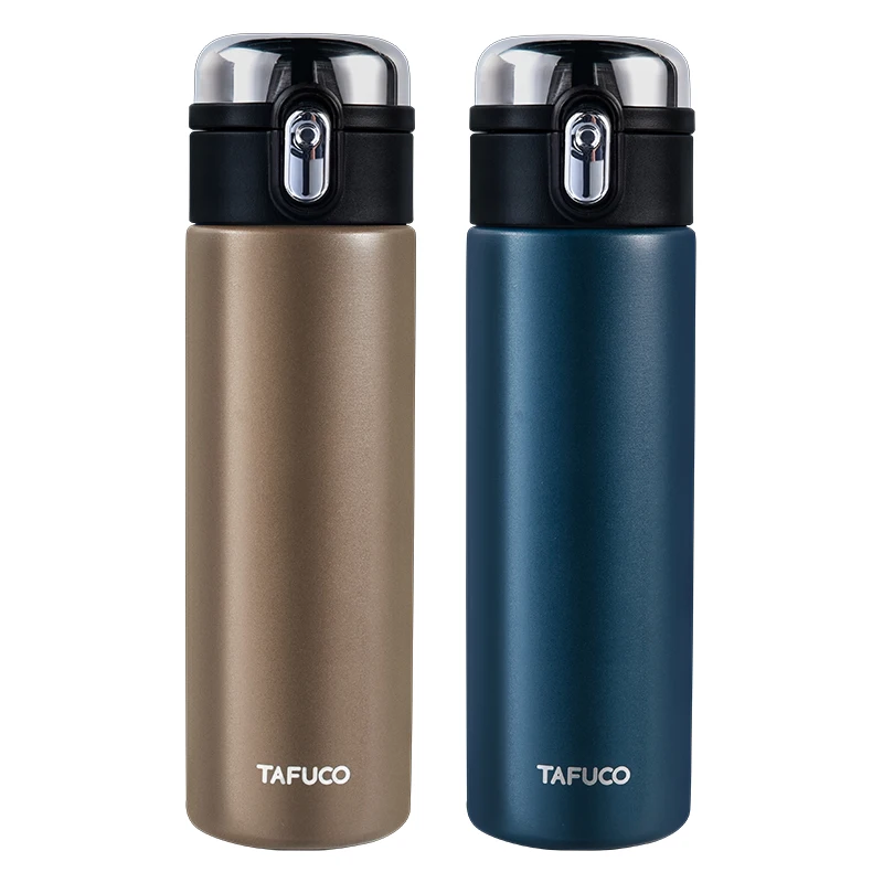 

Designer Termos Lock Thermo Sport Water Thermos Bottle Stainless Steel Cup Double Wall Custom Coffee Vaccum Flip-top Flask, Brown, blue or customized