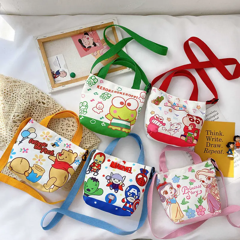 

2021 New Fashion kid's Korean canvas leisure bag children hand duffel bag shoulder bag, Picture color
