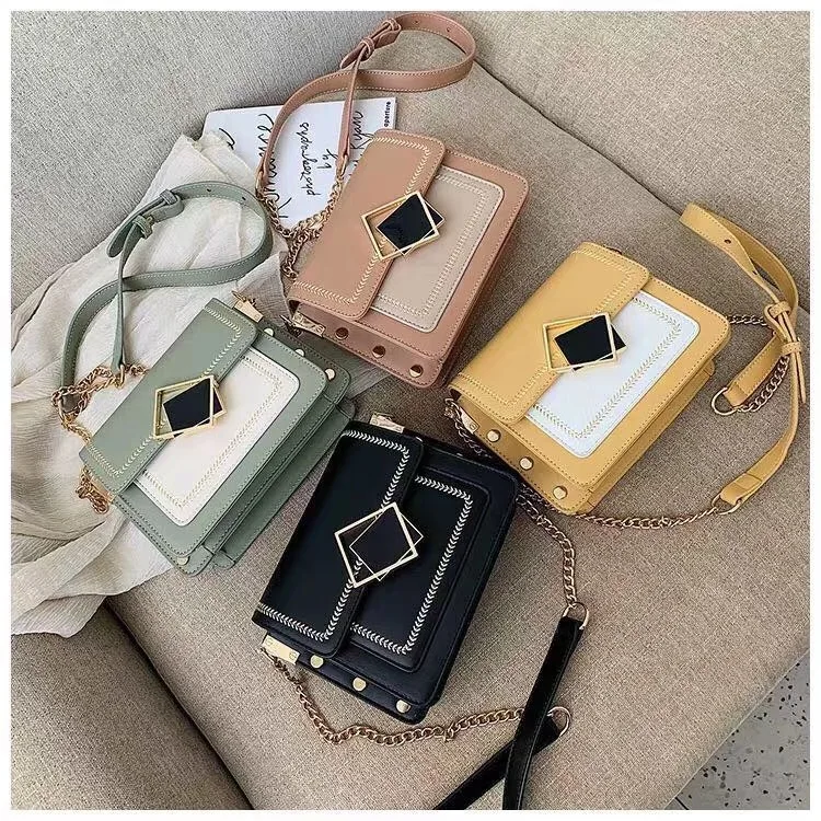 

High Fashion Unique Lock Vintage PU Leather Crossbody Ladies Bags