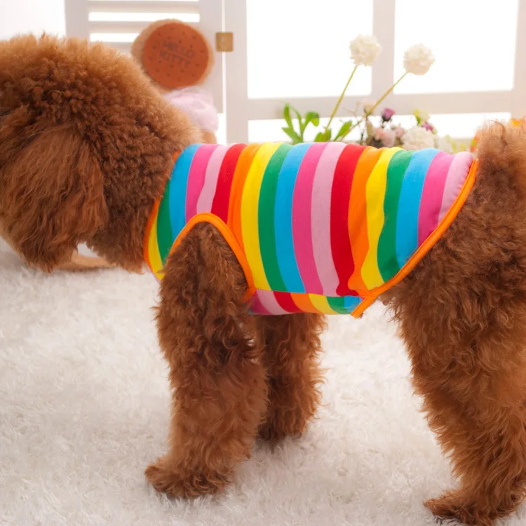 

New Arrival Fashion Breathable Summer Pet Clothes Small and Medium Dog Colorful Navy Striped Vest, 4 colors