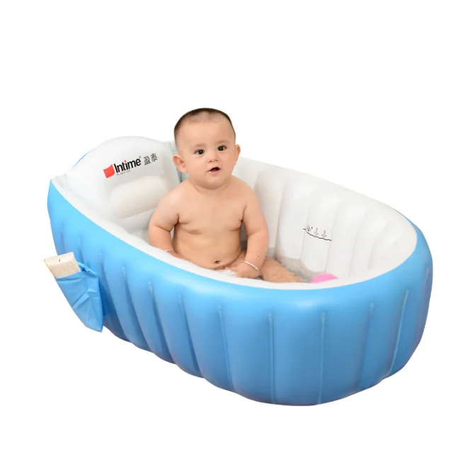 

Inflatable Baby Bathtub Foldable Shower Basin for Newborn Portable Travel Bath Tub, As pic