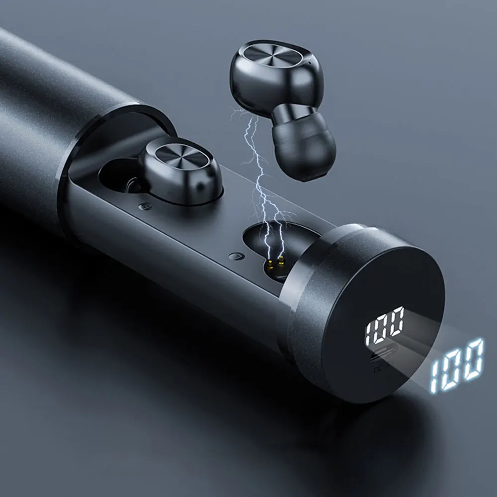 

LED Electricity Display Business Noise Reduction TWS Bluetooth 5.0 In-ear Touch Control Wireless Earphones Headset