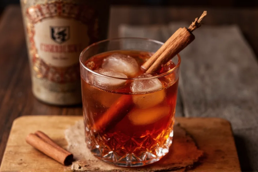 Step-by-step process of making homemade cinnamon infused alcohol in glass jar with cinnamon sticks and vodka