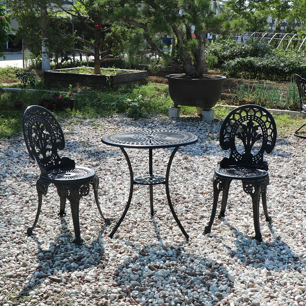 Mesa Y Sillas De Aluminio Para Patio,Juego De Bistró,Mesa Y Sillas De