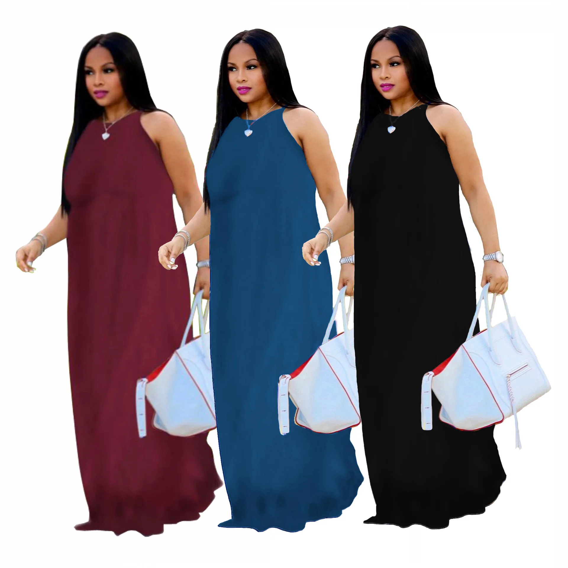 

2021 Summer Oversize Hot Selling Good Quality Dashion Jumper Dress Casual Chemise Frock Women Clothing Wear Casual Fashion Loose, Picture color