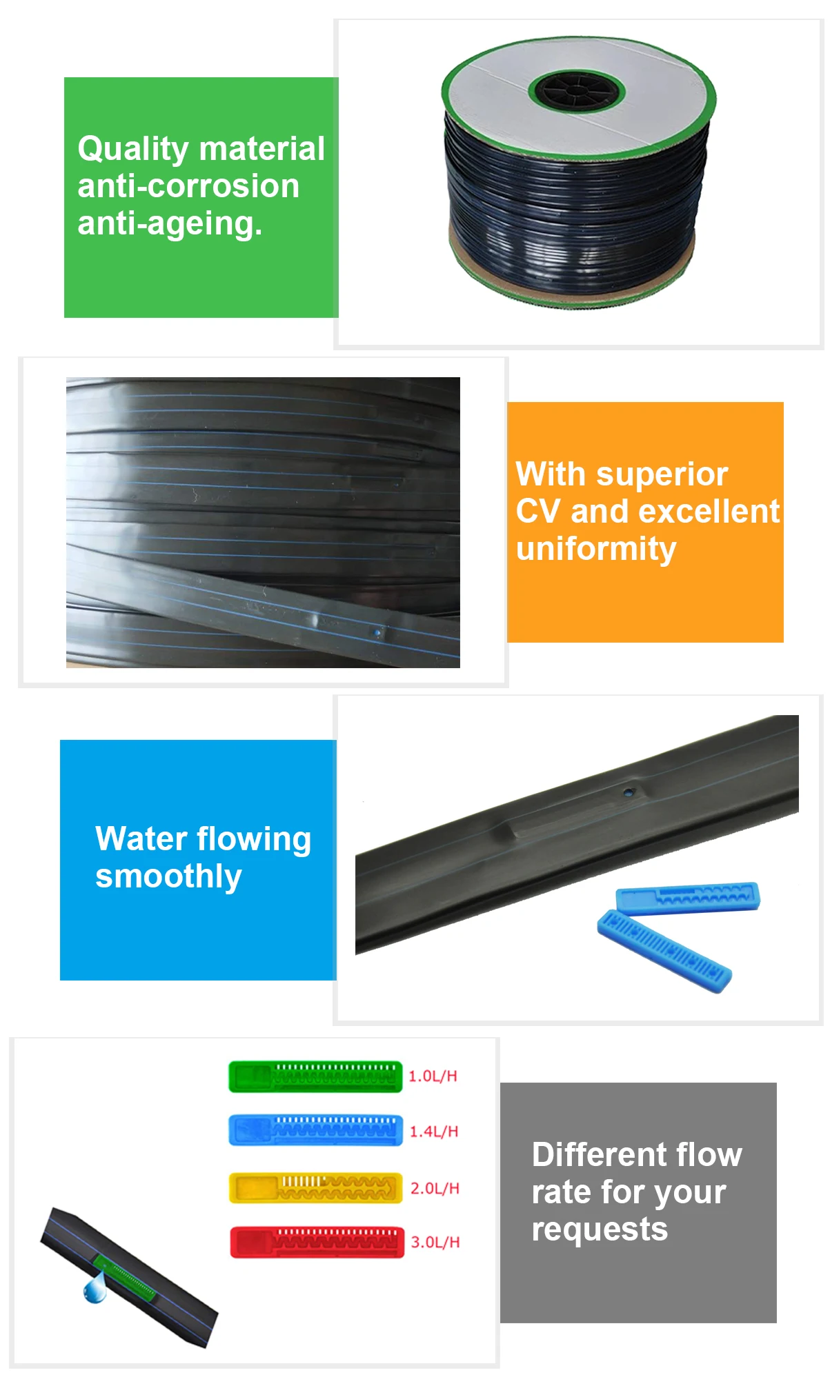 Agriculture Drip Irrigation System For Sale Acre Flat 16mm Drip Tape