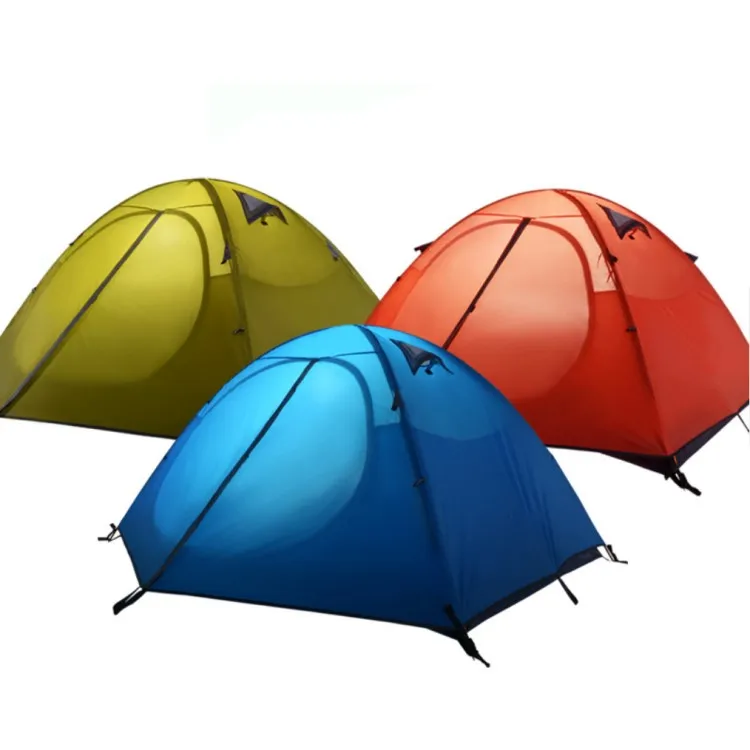 

Lightweight Double Layer 2-3 Person Hiking Waterproof Family Aluminum Pole Tents Camping Outdoor, Red/green/blue