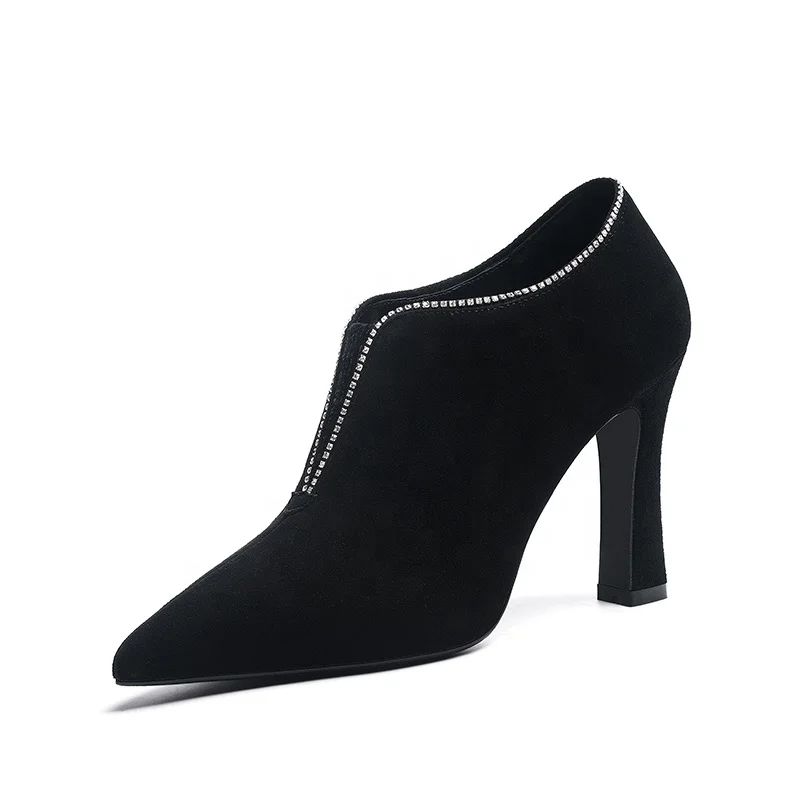 

J262 Graceful ladies super high heels ankle boots comfy women shoes, Black