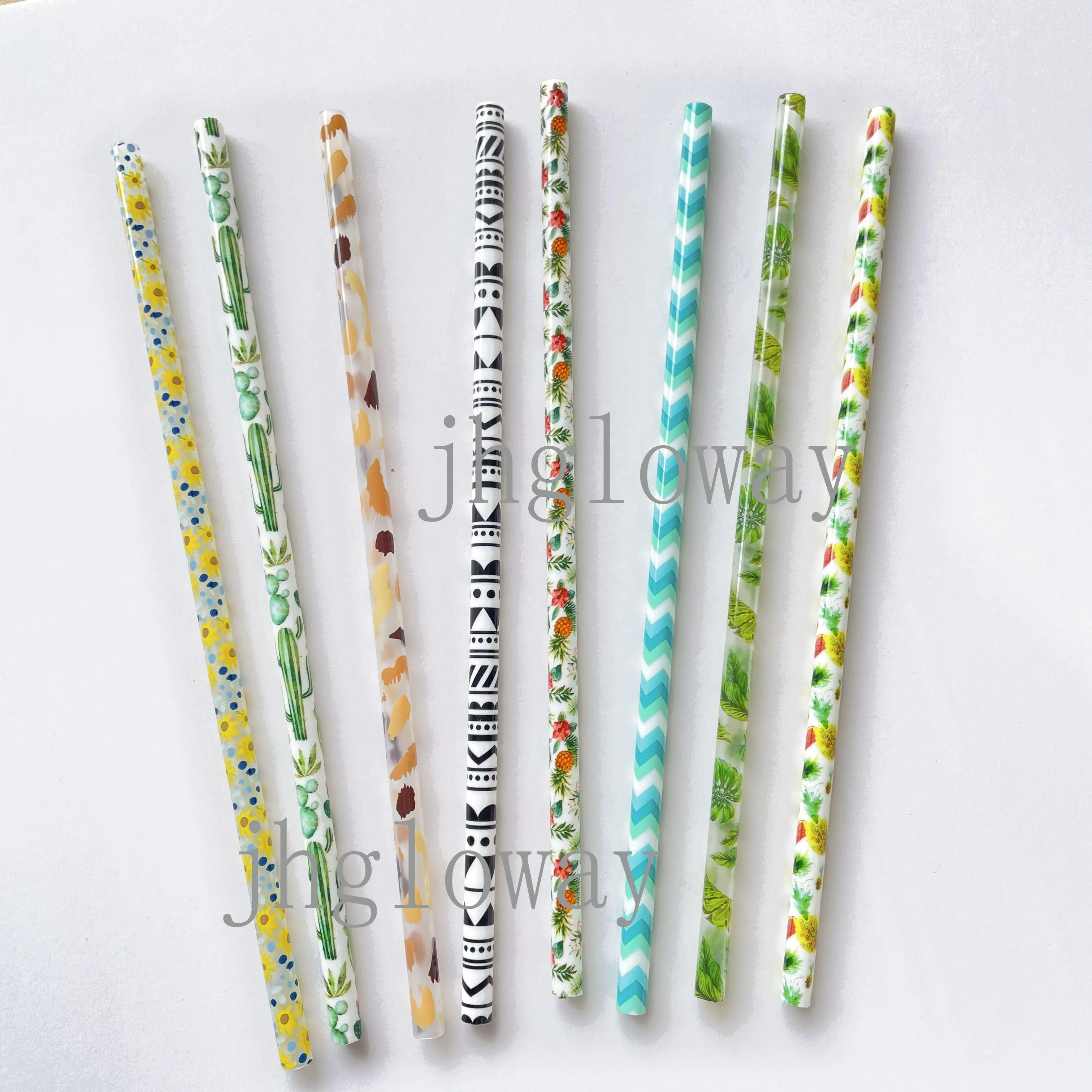 

wholesale animal print straws drinking sunflower PP Hard pet paw custom printed plastic straws with logo, As pictures