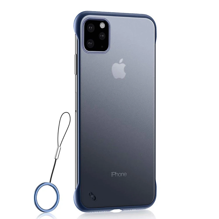 

XINGE Frameless Design Matte Frosted Back Case With Metal Ring For Iphone 11 Pro Max Case, Black,blue,yellow,red