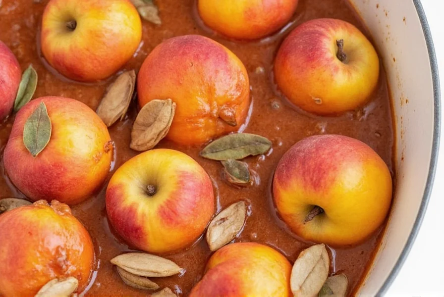 Spiced peaches served on a plate