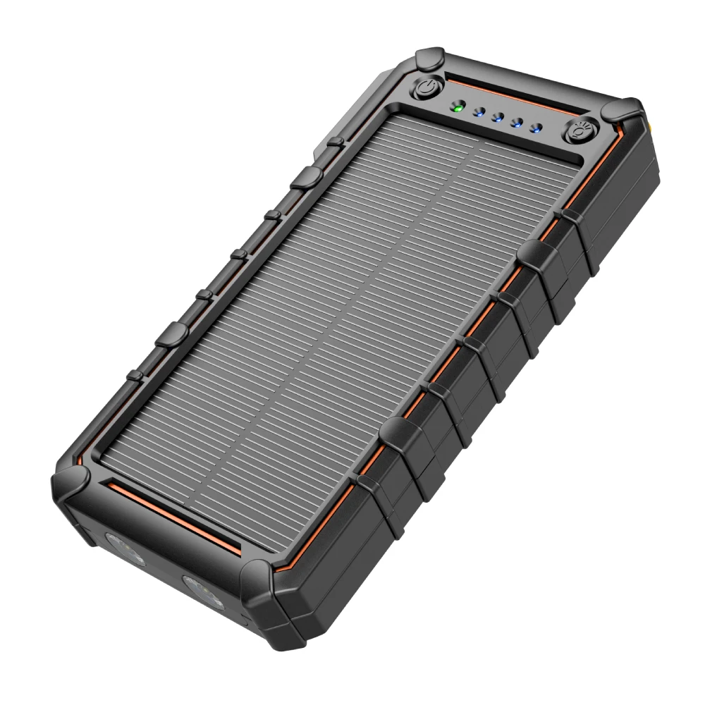 

LED Light waterproof solar power charger 10000mah 12500mah 15000mAh solar portable power bank with CE RoHS FCC Certificate