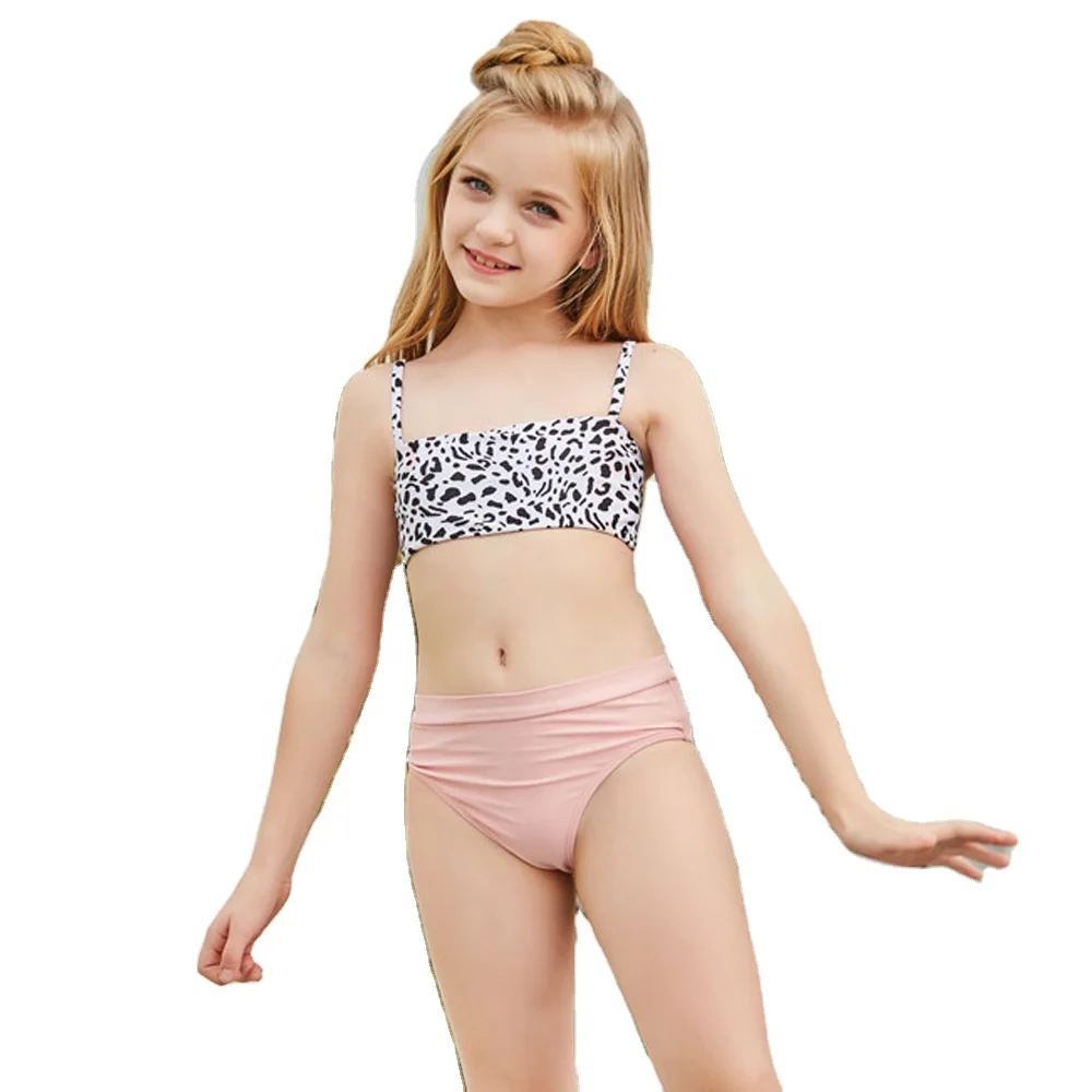 

2022 New Style Girl Two Piece Bikini Beach Wear Kids Baby Bandeau Swimsuit Little Girls Cute Swimwear Child Bathing Suit