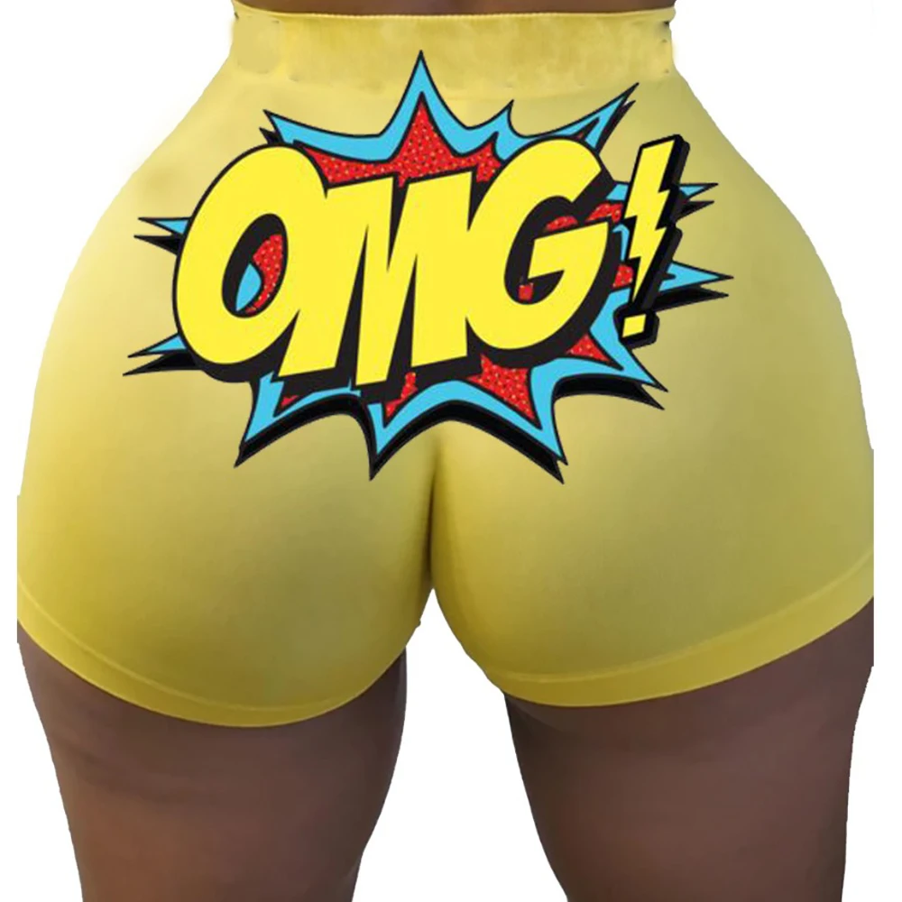 

2021 New design popular wap accept customized printed high waist women snack shorts, Custom color