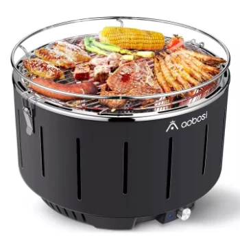 

Portable Smokeless charcoal grill portable outdoor use BBQ grill, Black