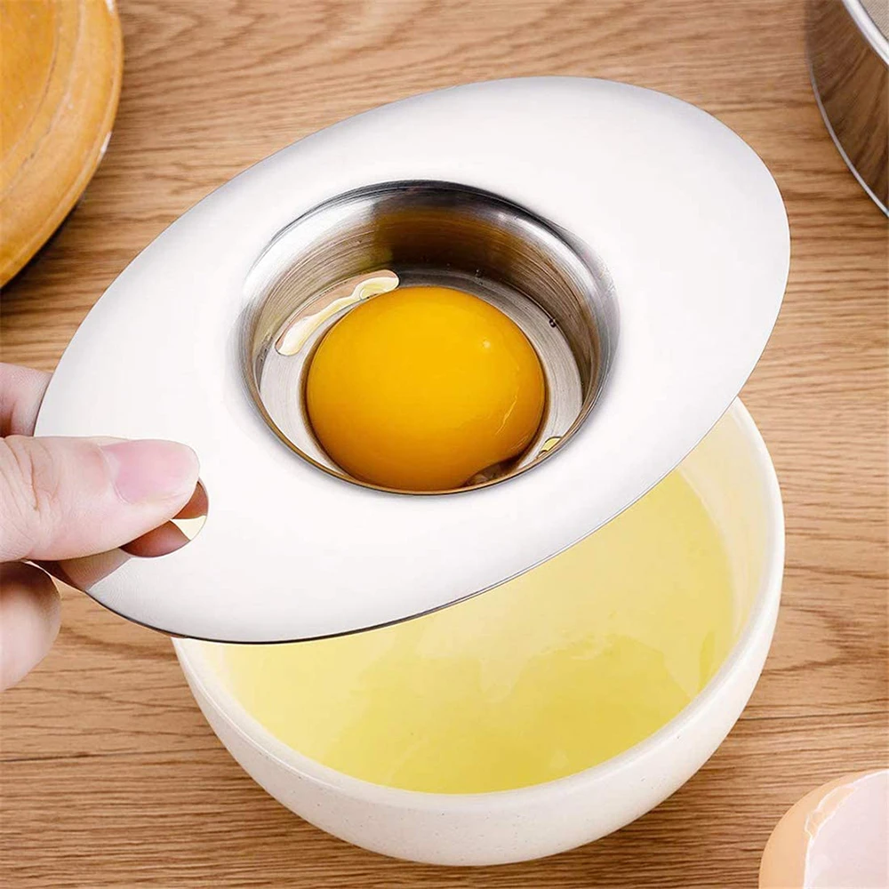 

Kitchen Gadget Egg Separators Egg Filter Premium 304 Stainless Steel Egg Yolk Separator, Metal silver