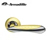 Factory Supply Hot Sale Satin Gold & Chrome Zinc Alloy Bedroom Door Handle & Knob