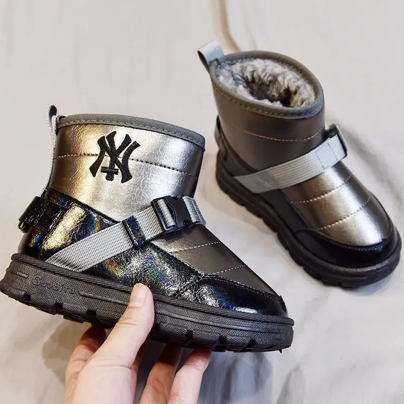 

New arrive Plus Size 2020 kids winter boots shoes, Black,silver ,pink