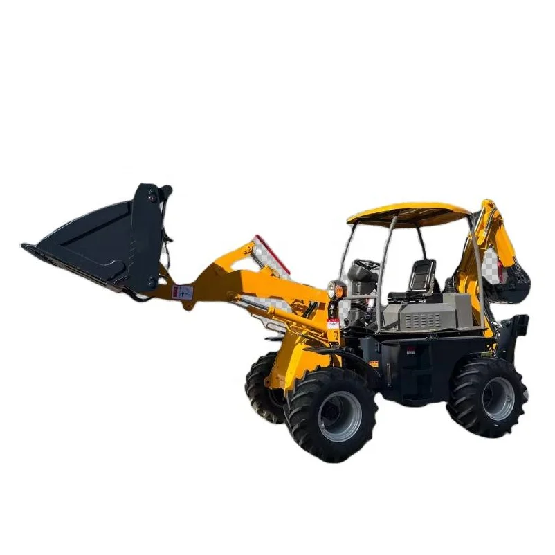 

4WD 4X4 front backhoe loader small backhoe excavator wheel loader for sale Europe with CE