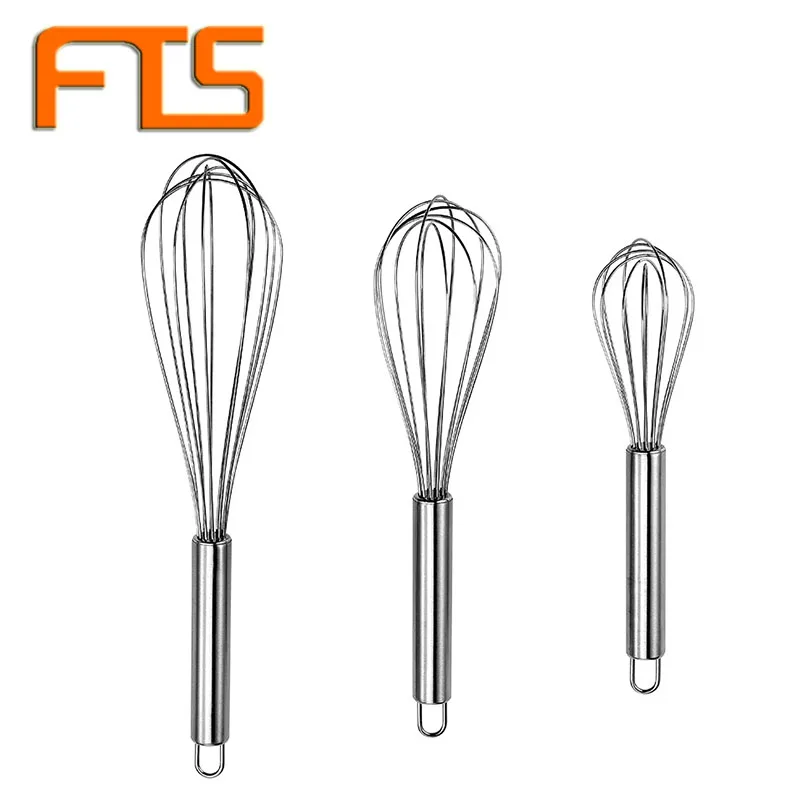 

FTS Wholesale Stainless Steel Wire Whisk Baking Tools Mixer Best Selling Economy Kitchen Egg Beater