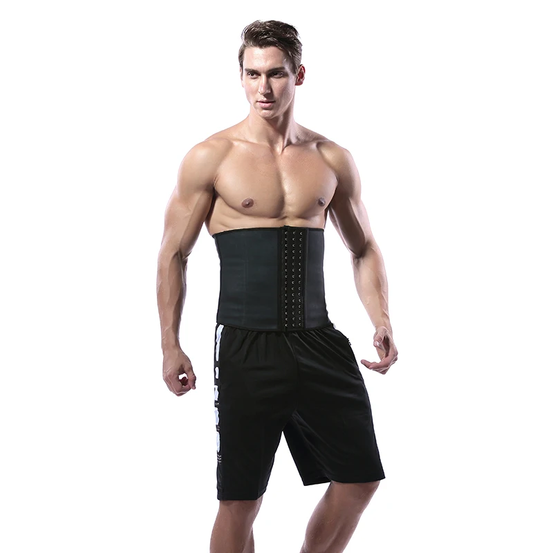 

Men Fitness belt Sweat Belt Waist Trimmer Trainer Belt scorset waist trainer in Waist Trimmers, Black color