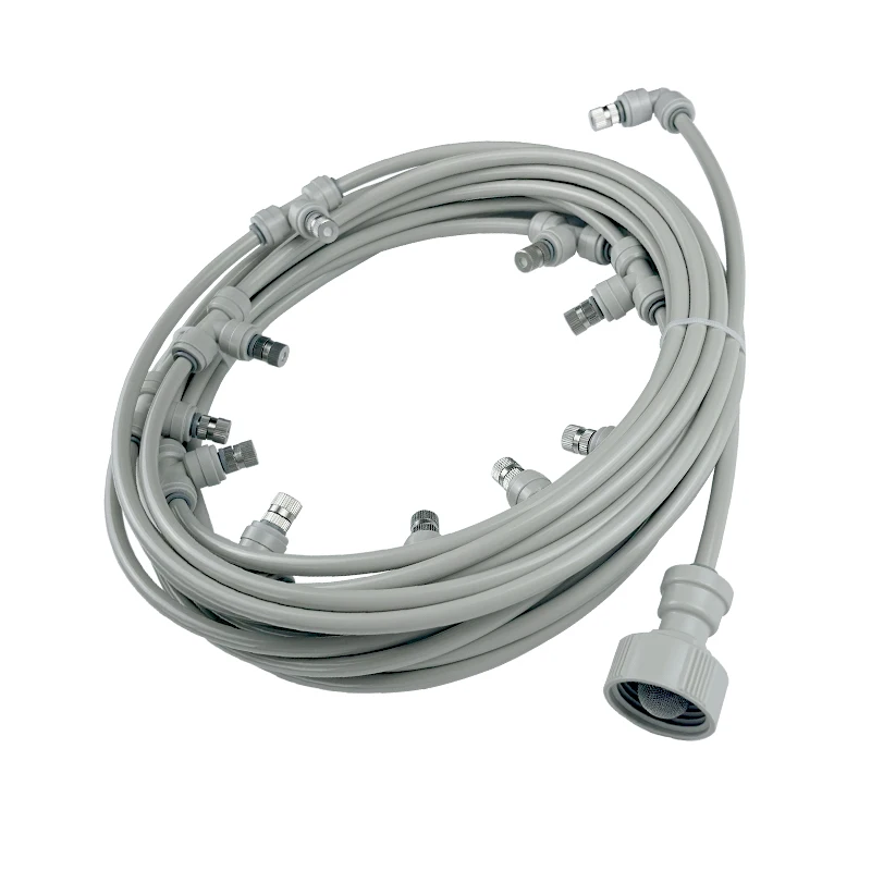 

6MM Quick Pushing Nozzle Low Pressure Atomizing Misting Cooling Water Fog Sprayer System For Garden 3/4'' Plastic Adapter, Grey