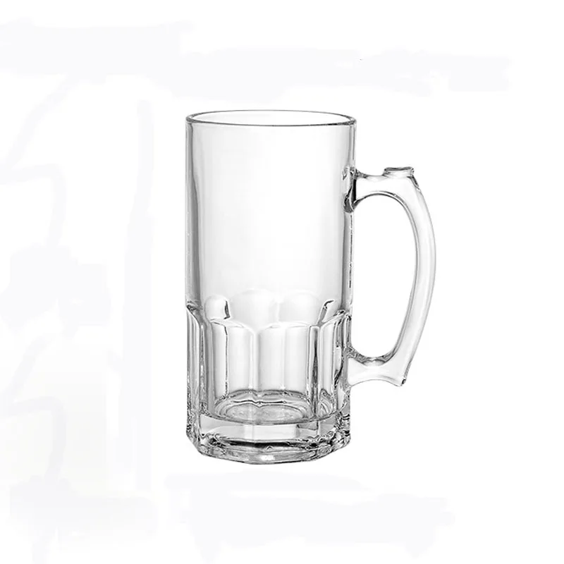 

Wholesale 1 liter 16oz 450ml glass beer mug large capacity glass beer beer cup hotel juice pineapple cup with handle, Transparent clear