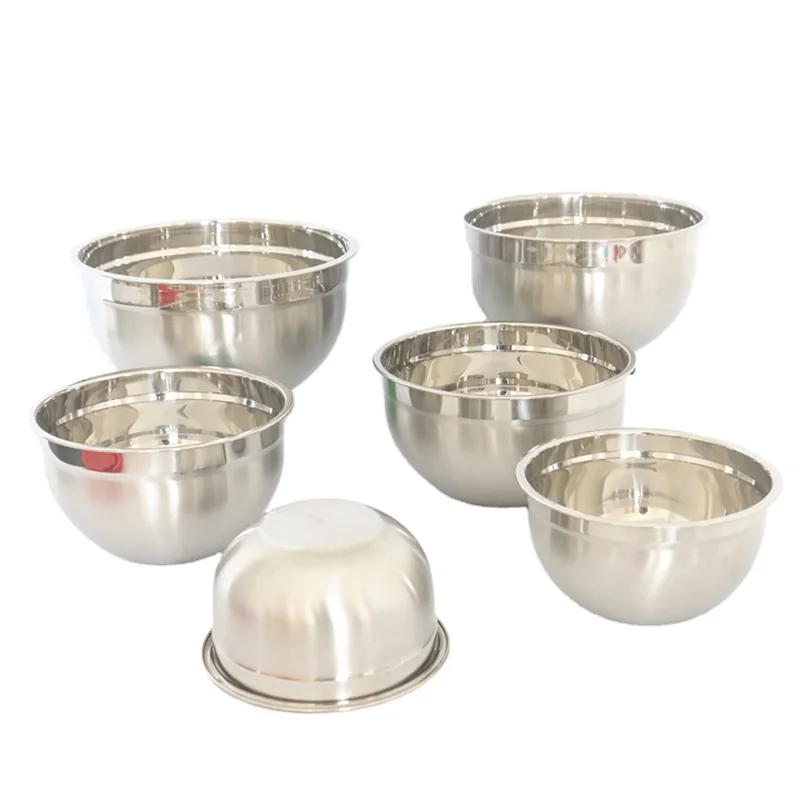 

Premium Kitchen Tool for Cooking Mixing Baking Snacks Kitchen Prep Food grade Stainless Steel Mixing Bowl Set, Customized